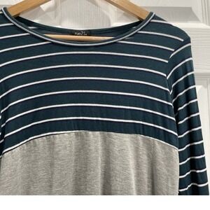 Rue21‎ Striped Long Sleeve Color Block Casual Top Comfy Everyday Size M NWT